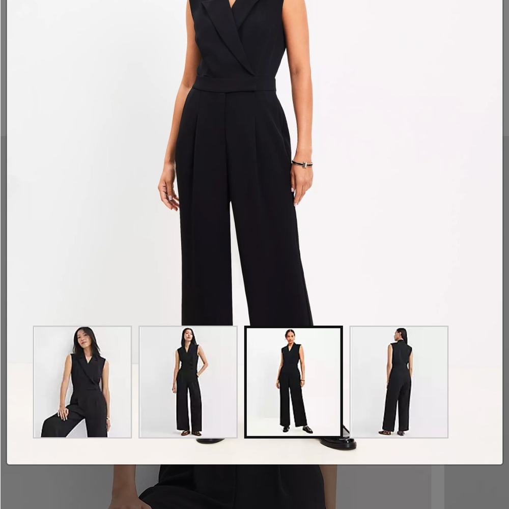 LOFT Black Sleeveless Jumpsuit